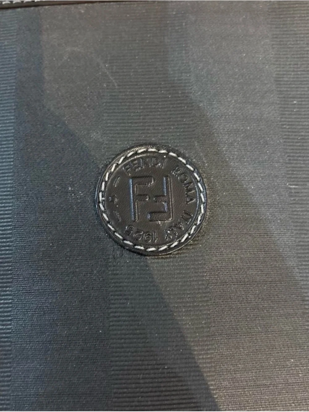 Fendi Black Round Logo Zip portfolio